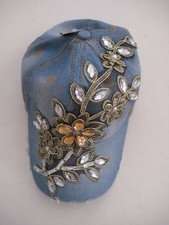 Beautiful Denim Decorated 100 Cotton Cap for Girls NWT