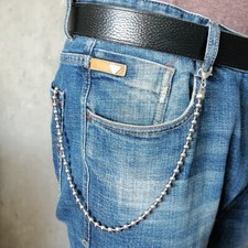Stainless Steel Bead Ball Wallet Chain Keychain Purse Trouser Chain 6mm 24''