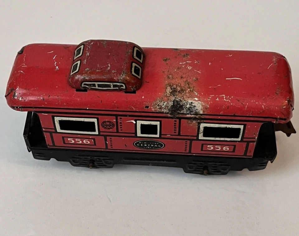 Vintage 1950 Marx Marline Toy Train Car New York Central Lines Caboose #556 - Image 3 of 4