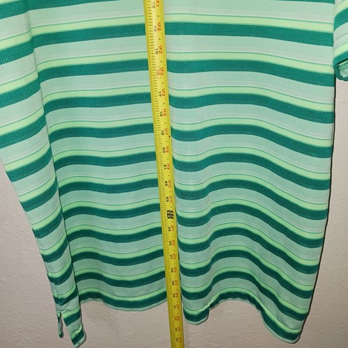 Adidas ClimaCool Mens Polo Size XL Green Stripes Embroidered Sun City Golf - Picture 4 of 10