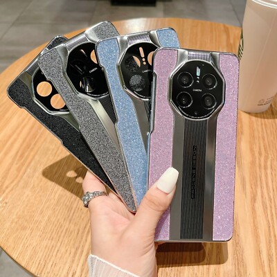 Genuine leather Gitter plating Back case For Huawei Mate 60 50 40 Pro+Magic5 pro