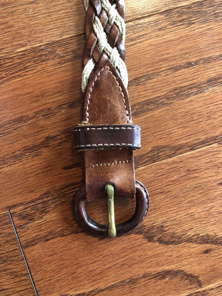 RalphLauren,Women's,Brown,Leather,Weave,Jeans,Belt,Size 36 - Image 3 of 4