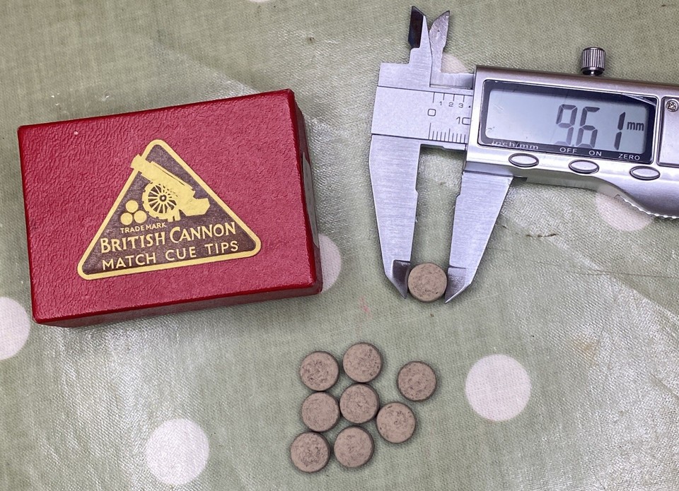 CUE TIP SNOOKER POOL BILLIARDS 1 Piece, 10mm, Vintage British Cannon