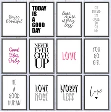 Motivational Quote Print A4 Wall Art Positive Inspirational Home Decor Bedroom 
