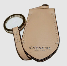 COACH Light Buff Tan Leather MADISON Replacement Keyring Hang Tag Fob