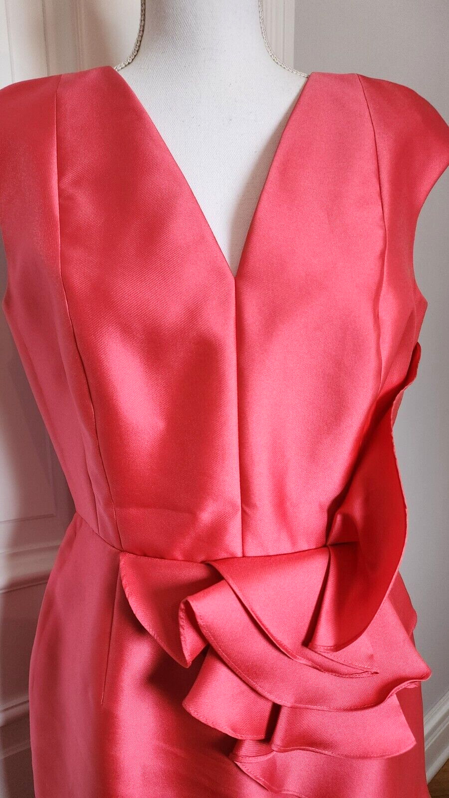 Carmen Marc Valvo Solid Orange Ruffled Dress Gown… - image 2