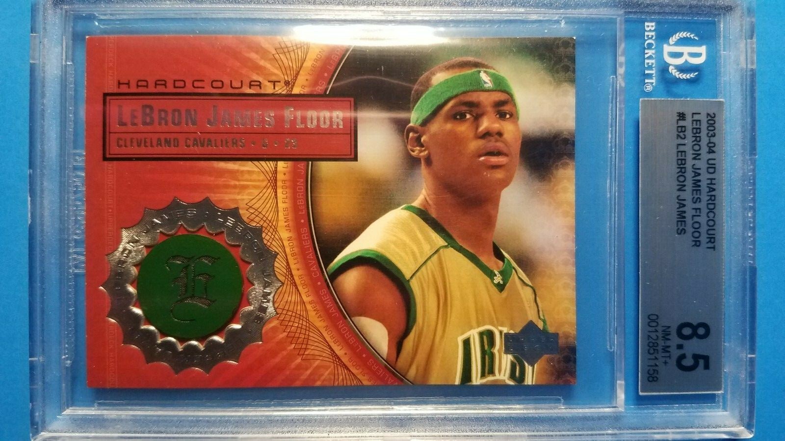 2003-04 UD HARDCOURT #LB2 LEBRON JAMES FLOOR UPPER DECK BGS 8.5 NM-MT+ 1 OF 25