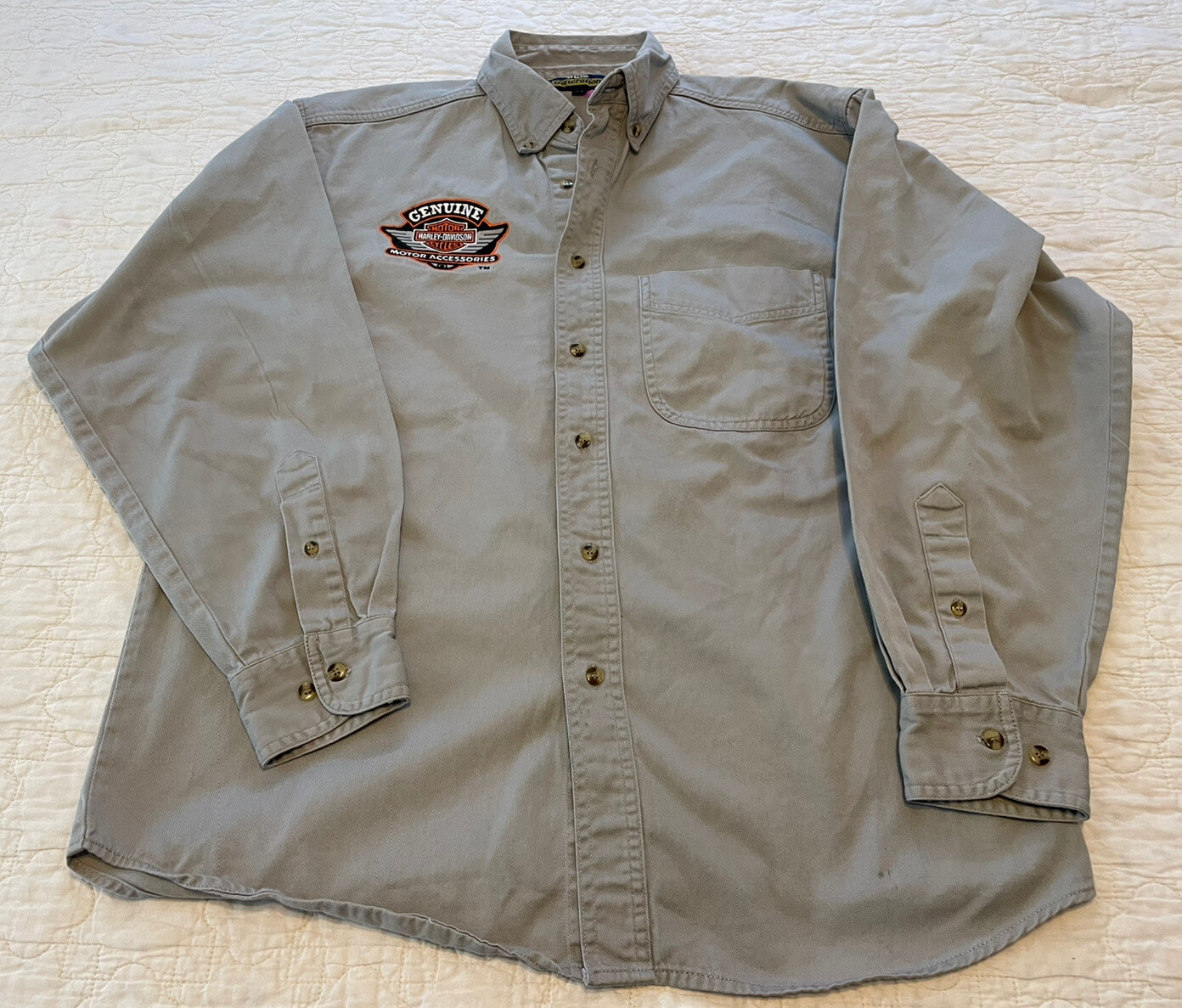 Harley Davidson Patch Long sleeve button down  sh… - image 1