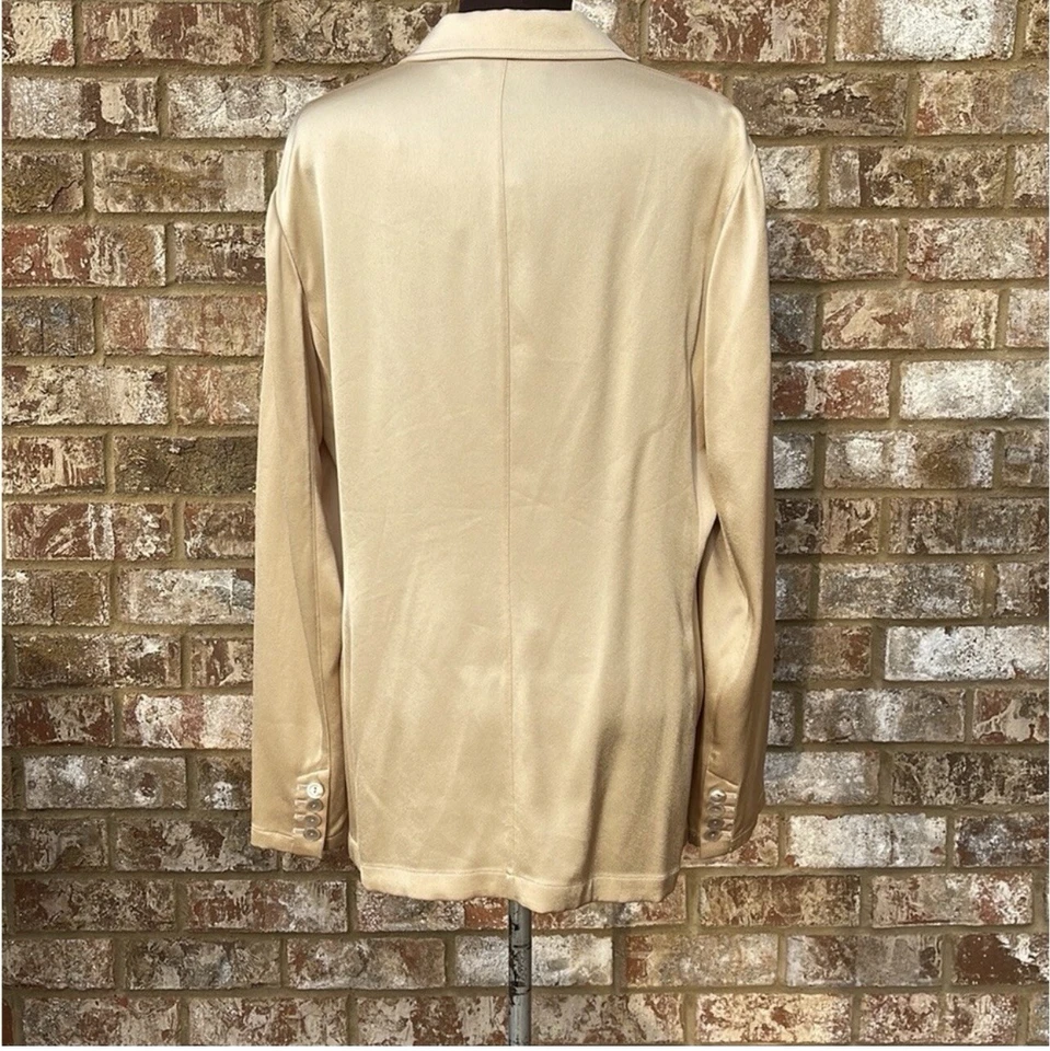 Blazer y pantalón dorado con solapas de muesca para mujer Carlisle Collection talla 14 Foto 3 de 4