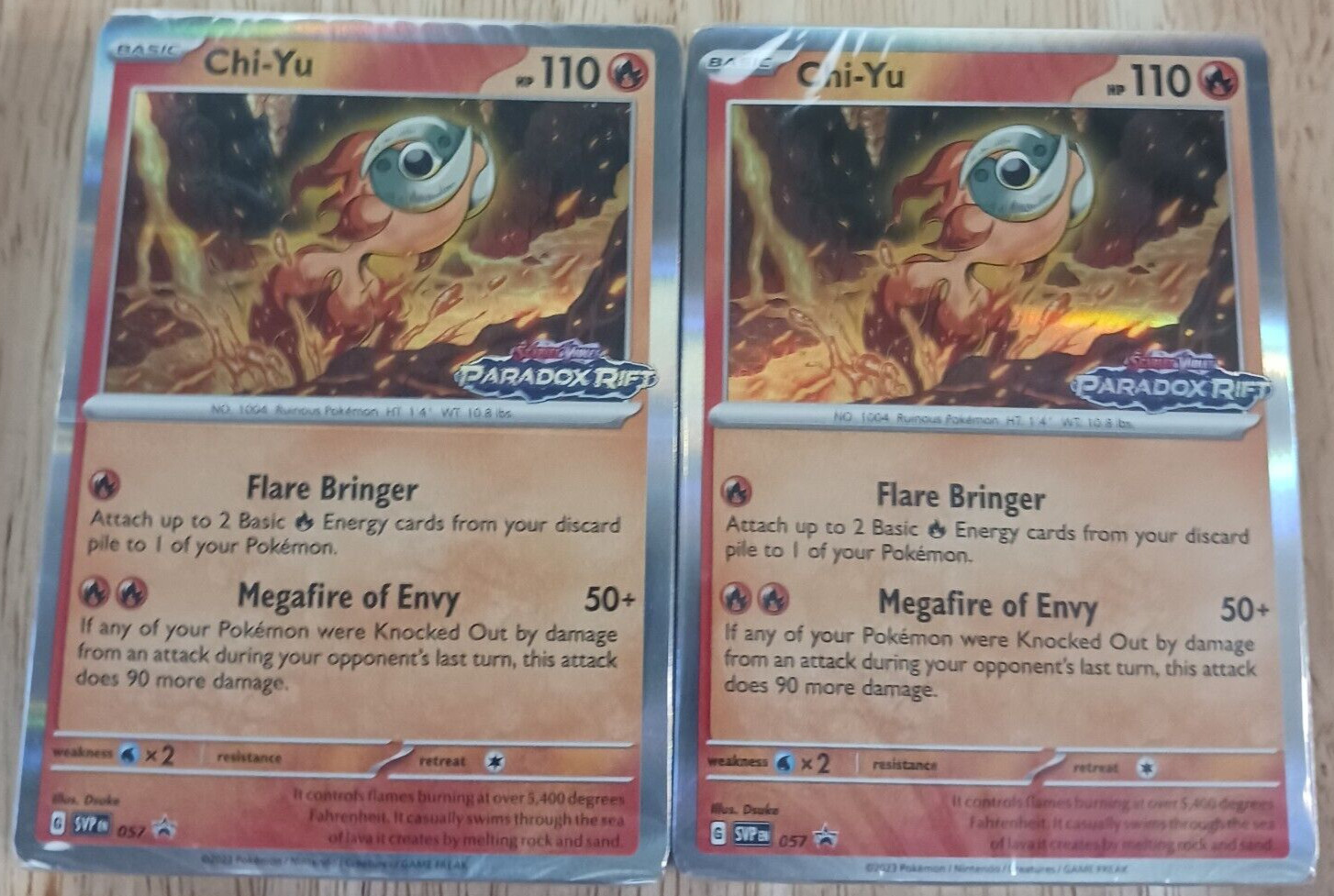 SEALED Pokémon Paradox Rift Prerelease Chi-Yu Deck 1 Ea- 40 Card Bulk Lot