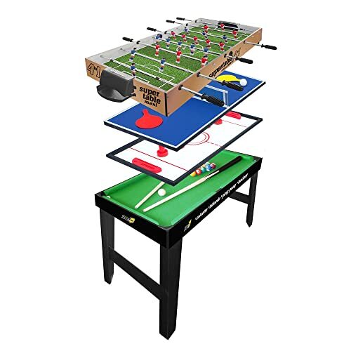 Sport1 Maxi Supertable calcetto multigioco 4 in 1. Calcetto balilla (J5C)
