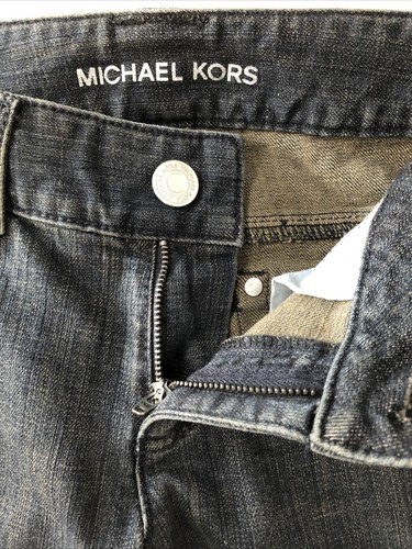 Nuevo $128 MICHAEL KORS Pantalones de mezclilla elásticos negros calce suelto pierna acampanada para mujer 2 B57 - Imagen 7 de 11