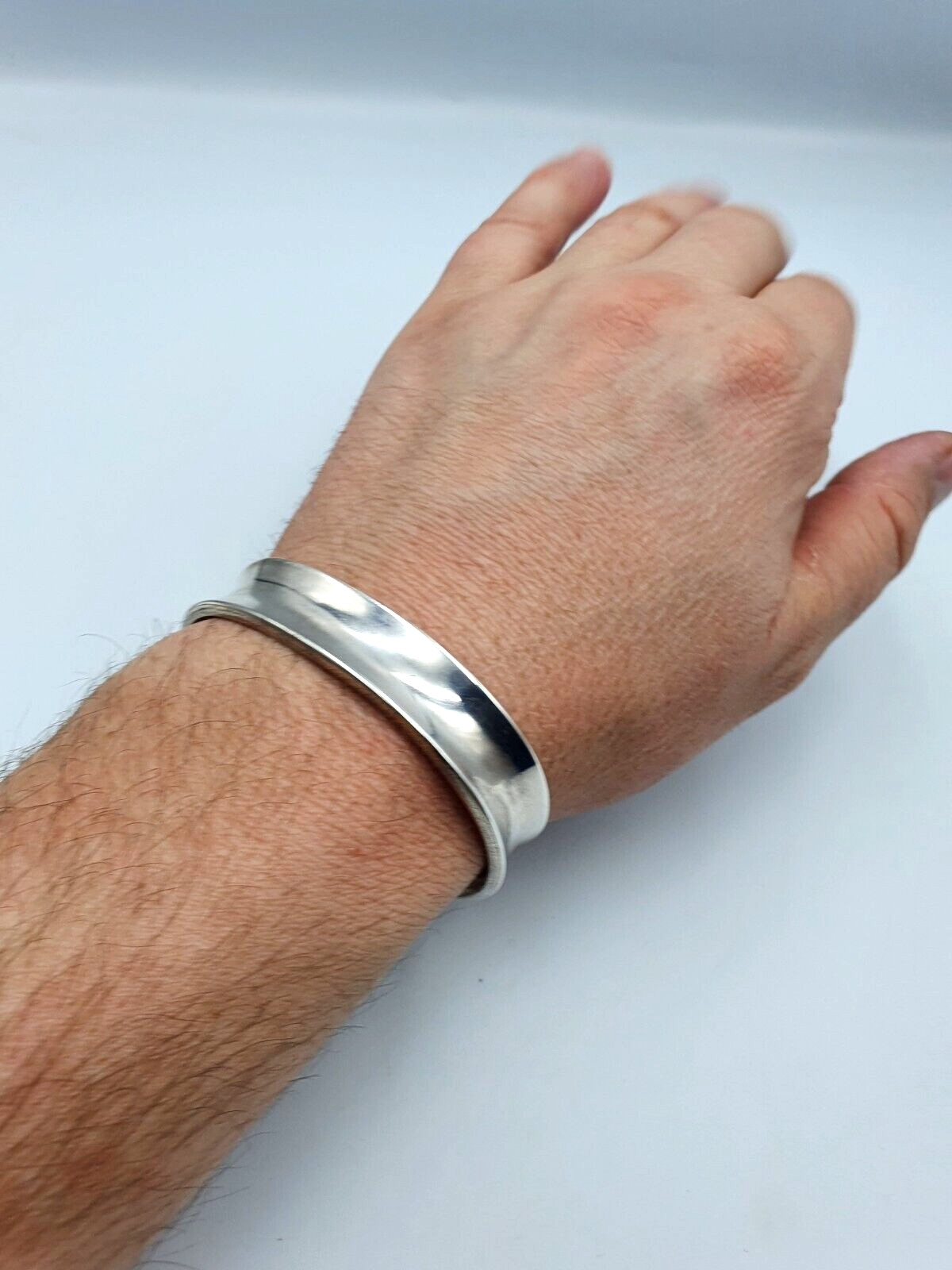 Unisex Mexico Solid Silver Bangle - image 2