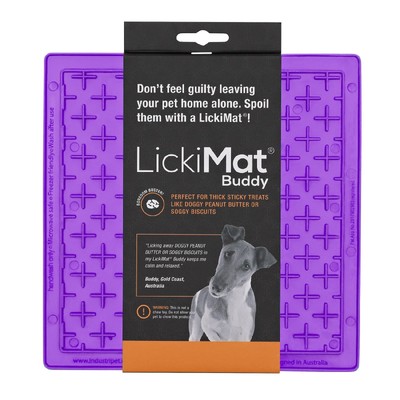 Lickimat Buddy Original Slow Food Anti-Anxiety Licking Mat for Cats & Dogs - Pur