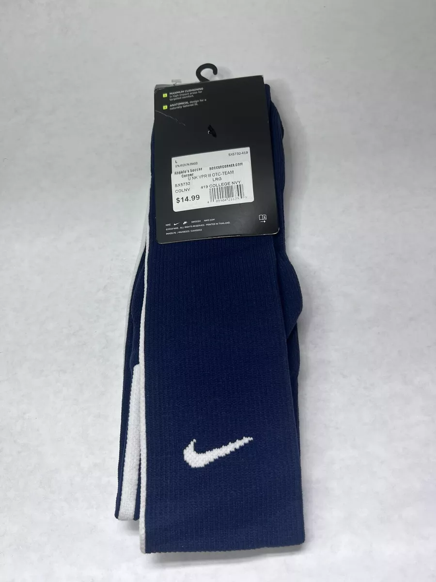 Nike Vapor knee high soccer football socks Mens 8 12 navy blue