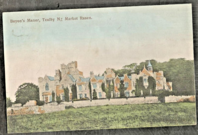 DRH 1904 Postkarte, Bayon's Manor, Tealby, Marktrasen - quadratischer Kreisstempel