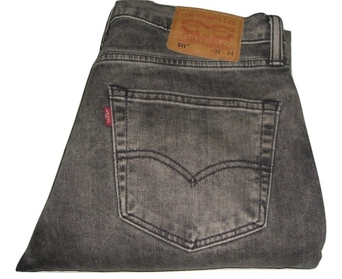 Hombre Levi's 511 Gris (2009) Corte Slim Elástico Vaquero W32 L34 | eBay
