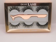 Image of OH MY LASH AM TO PM LASH 3 PAIRS WITH APPLICATOR 100% FAUX MINK SET