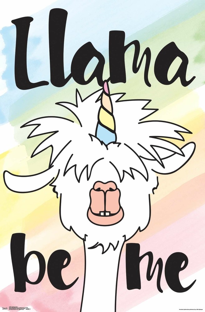 Inspiring Llama Be Me Wall Art Poster