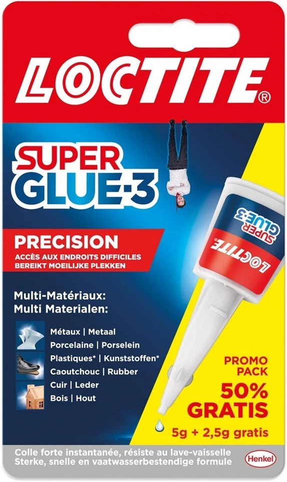 Sekundenkleber Loctite Super Glue 3 Precision 7,5g stark Multi Henkel 1-12 Stk.