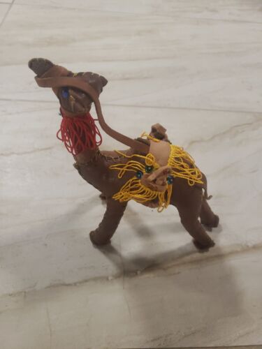 Handmade Moroccan Camel, Light Brown, Leather, colorful  crafts. Ships from U.S. - Picture 1 of 8