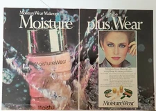 1981 Cover Girl Moisture Wear m ake-up skin care cosmetics beauty 2 page ad