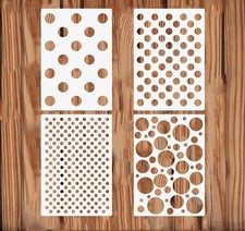 4pcs Reusable Dots Painting Stencils, Polka Dot Stencils,Plastic Art Craft Ci...