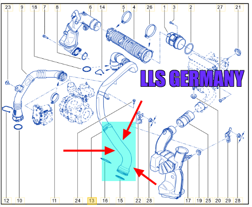 Original LLS Turboschlauch für RENAULT SCENIC III 2.0 dCi  