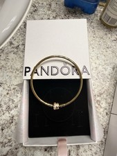 Bracciale Pandora chiusura a botte scintillante placcatura oro 14k