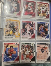 Sports Card Binder Lot - 300 Cards Basketball/19 Football Pamini, NBA Hoops .