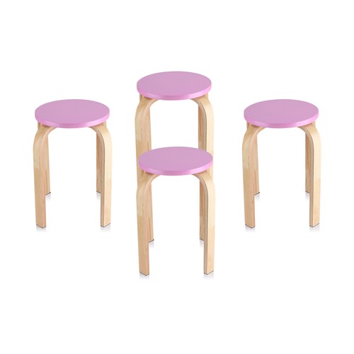382 1Pc Anti Slip Bent Wood Stacking Stool Candy Color Home Furniture Kids Ro - Picture 3 of 11
