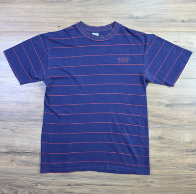 #ad Vintage Champion Oswego State T Shirt Medium Blue Bar Single Stitch 70s $54.99