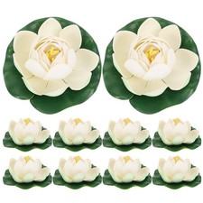 10 Pcs Realistic Foam Lotus Flower Floating Pond Decor Garden Accessories