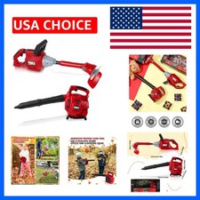 Toy Leaf Blower Kids Weed Trimmer Set for Kids, Battery Powered with Sounds...