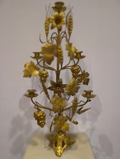 ANCIEN BOUGEOIR/AUTEL/CHATEAU/CHANDELIER/FIN XIXé/H.69c/FLEUR LYS/5 BOUGIES/epis