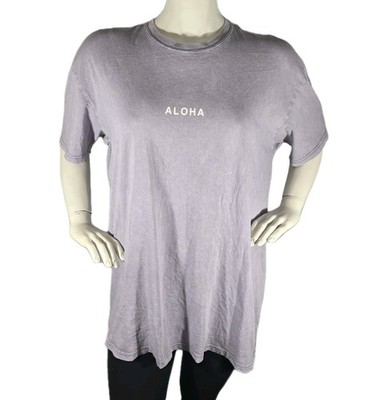 Billy Aloha Unisex T Shirt XXL Soft Purple Acid Wash Short Sleeve 100% Cotton