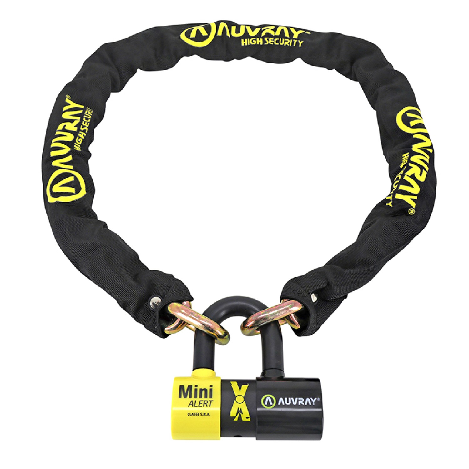 Antivol chaine Auvray Xtrem 1m40 avec cadenas U pour moto et scooter