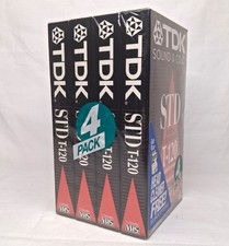 TDK VHS Blank Video Cassettes 4-Pack STD T-120 Superior Durability NEW  SEALED