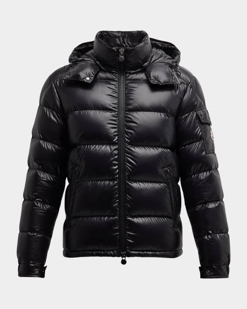 Moncler — Moncler Hooded Puffer Jacket Black Not Super Shiny Zip-Up Size 5
