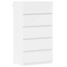 5 Drawer Chest of Drawers White Bedroom Storage Dresser Unit Modern Cabinet