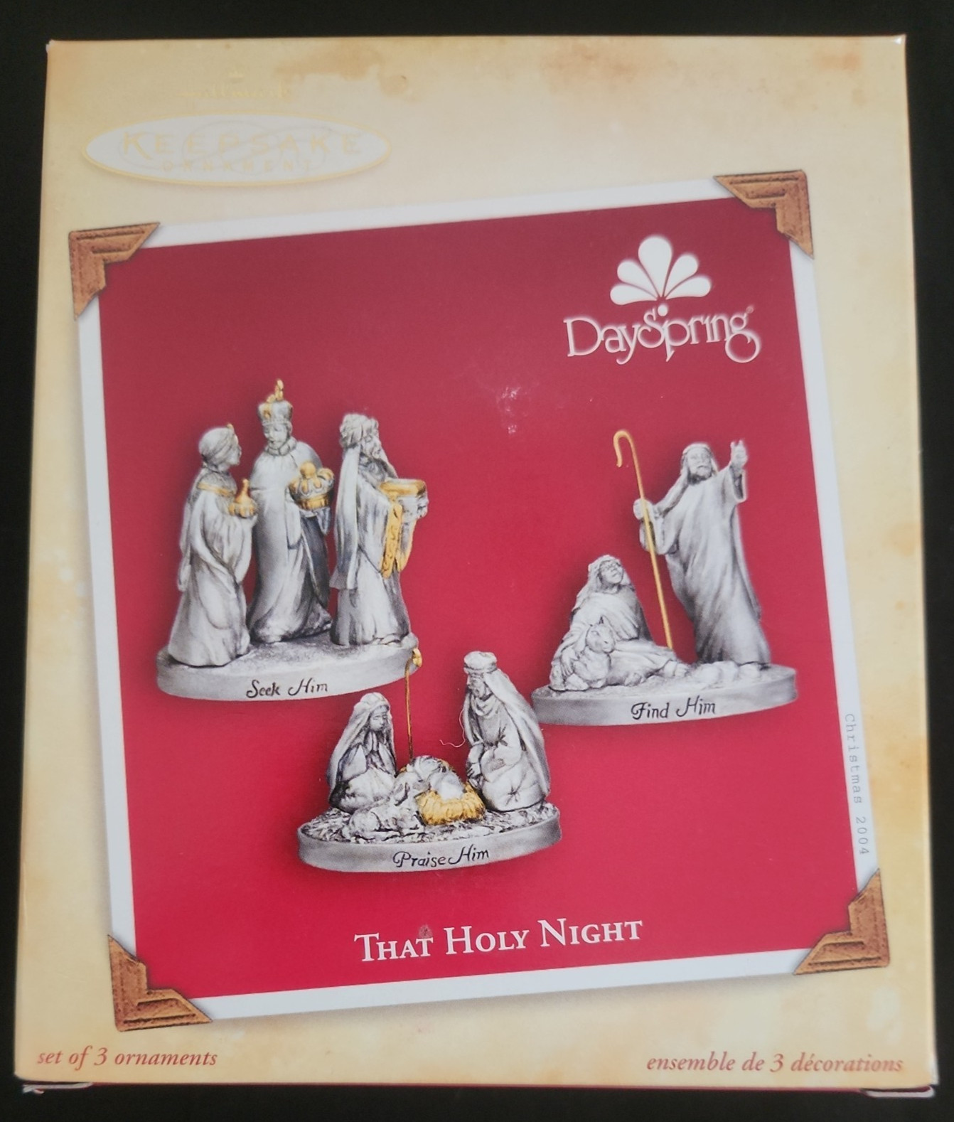 Hallmark Ornaments Keepsake Collection That Holy Night Nativity set of 3