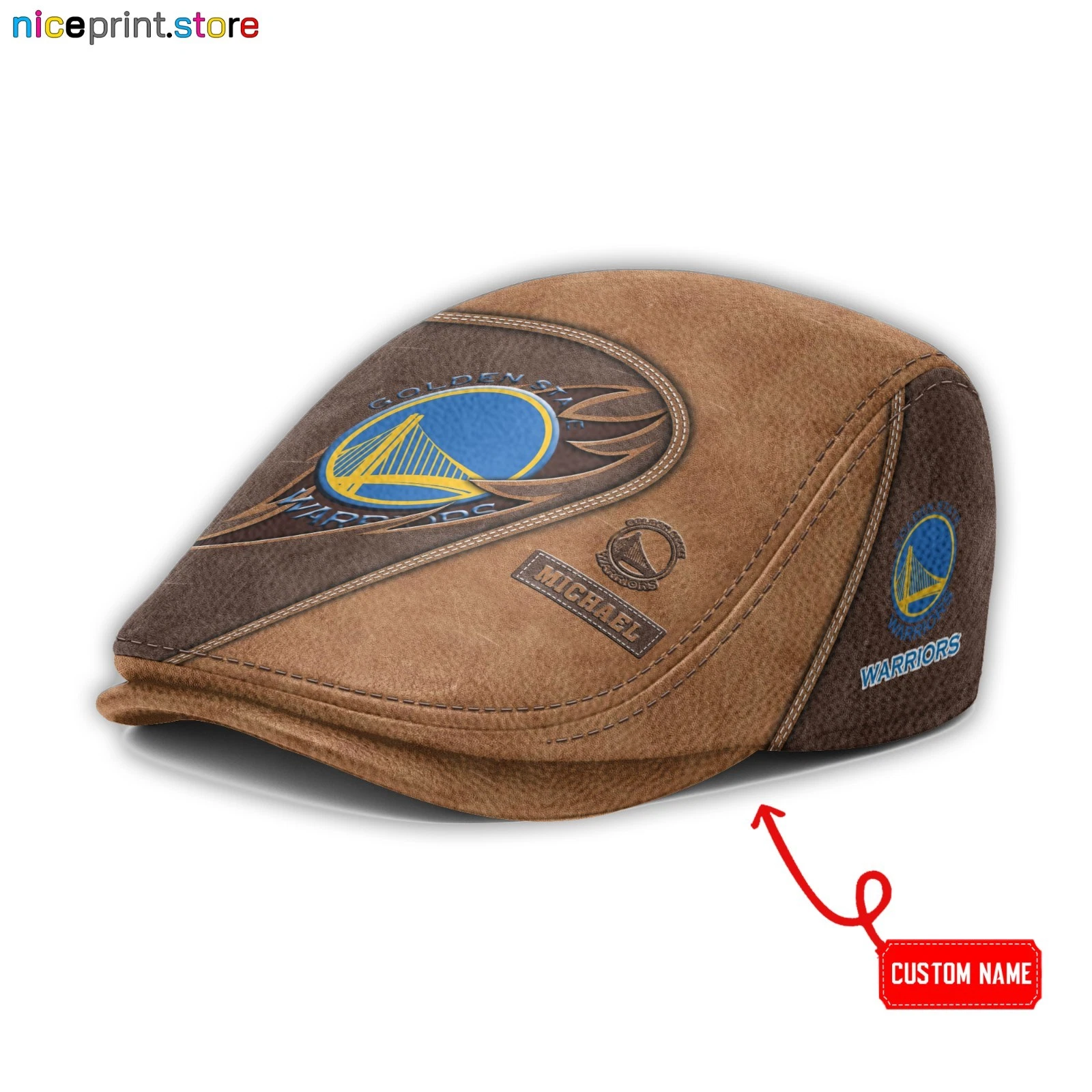Leather Cap Golden State Team Warriors Jeff Cap NBA Driver Cap Golf Cap
