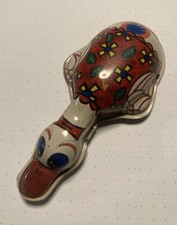 jouet ancien en tôle lithographiée CLICKER CANARD ouvrant son bec