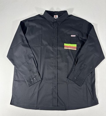 Burger King Manager Crew Work Shirt Black Button Front Uniform Men's Size 2XL