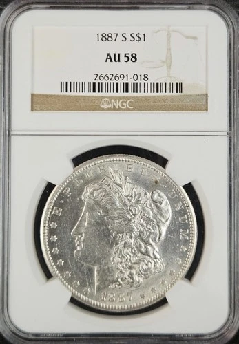 1887-S Morgan Dollar NGC AU58 LUSTROUS!