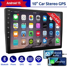 10 inch Android 15 Car Stereo Radio Carplay GPS Nav Double Din WIFI Touch Screen