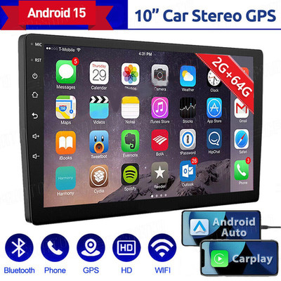 10 inch Android 15 Car Stereo Radio Carplay GPS Nav Double Din WIFI Touch Screen