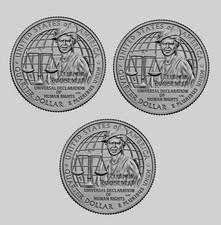 3 coin set (P,D,S) 2023 USA Eleanor Roosevelt American Women Quarter Dollar BUNC