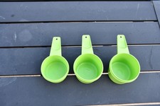 3 Vintage Tupperware Measuring Cups Complete Lime Apple Green 761-765