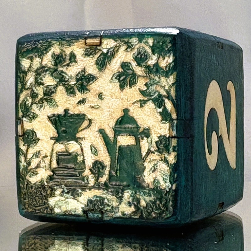 Brewed Bliss - Sip and Double - Backgammon Doubling Cube 36mm